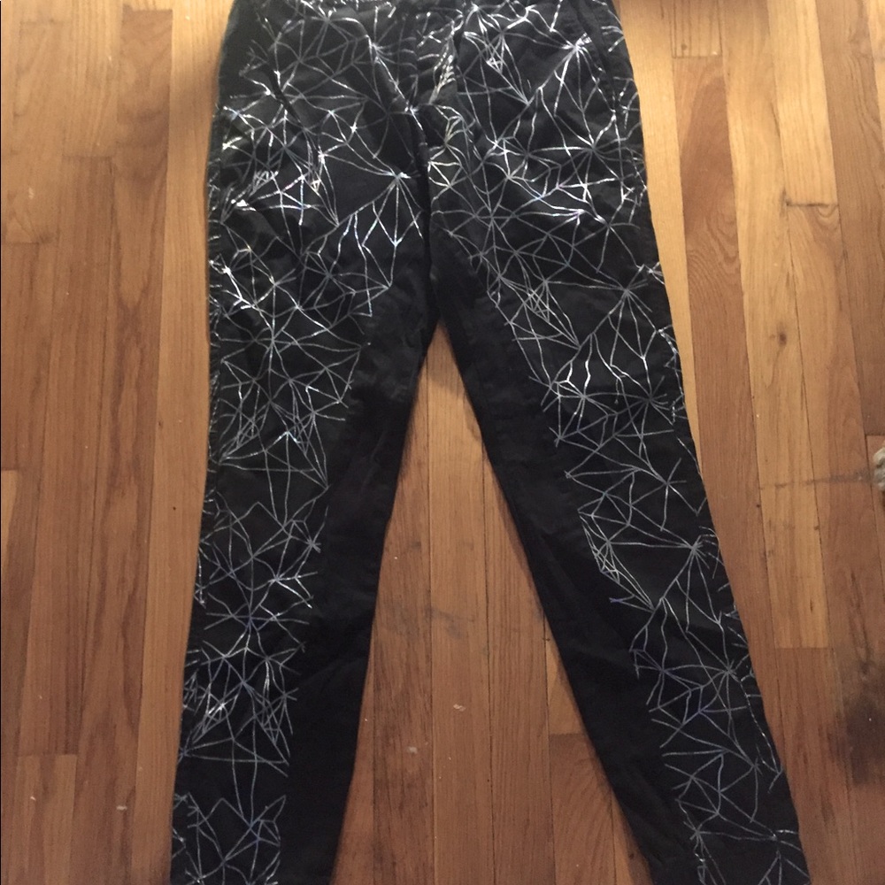 Geometric reflective print jogger dancing pants